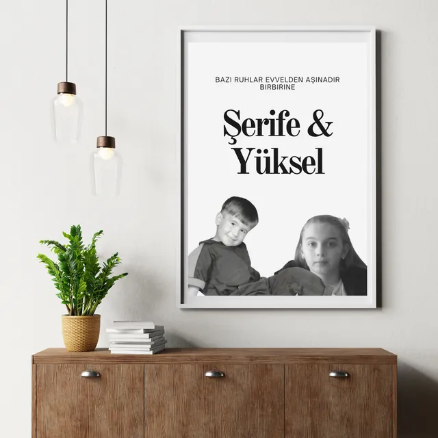 Logo for Serife & Yüksel på en plakat