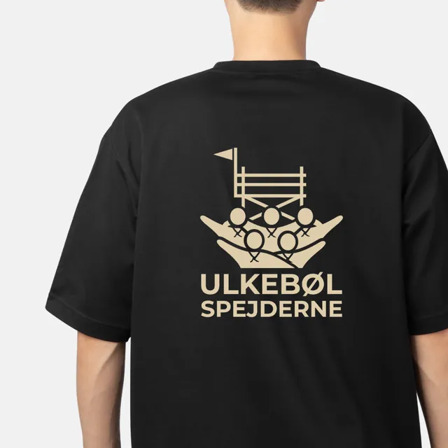 Logo for Ulkebøl Spejderne på en T-shirt
