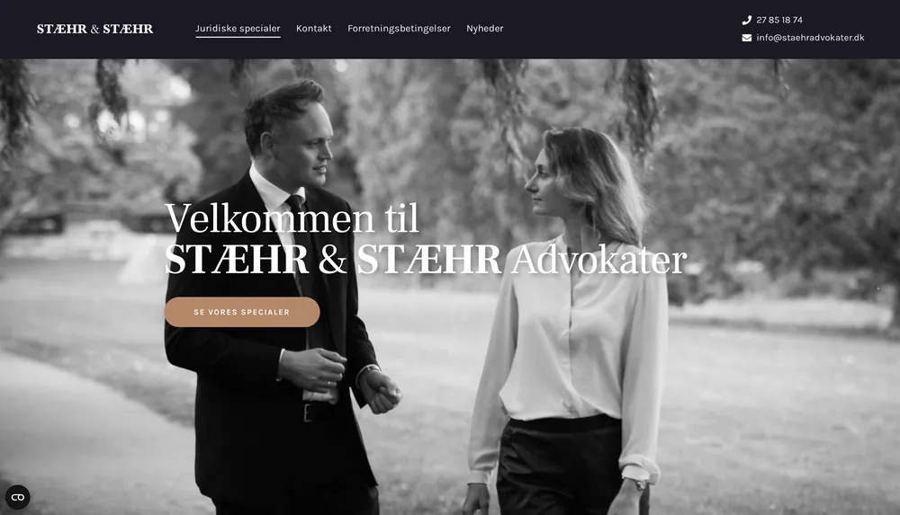 Skærmbillede af Stæhr & Stæhr Advokater